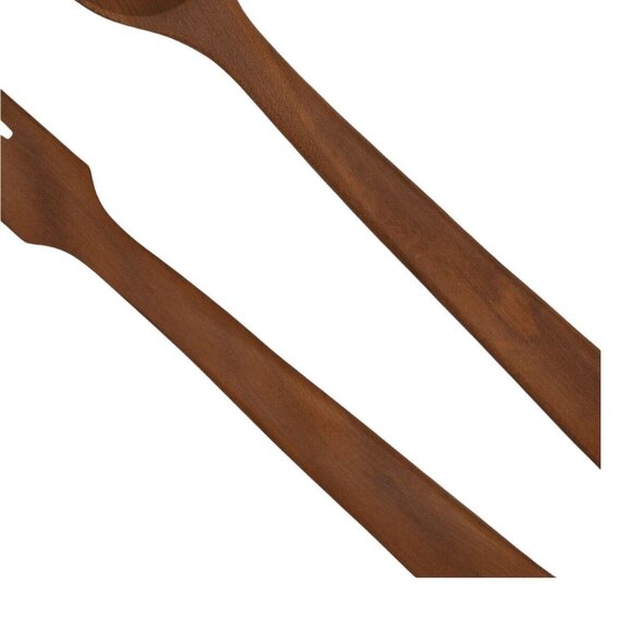 Vintage Myrtlewood Fork And Spoon Set Mid Century Modern 12-1/2" Long - Picture 5 of 9